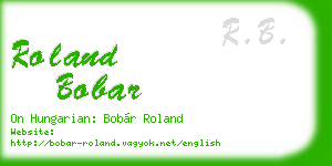 roland bobar business card